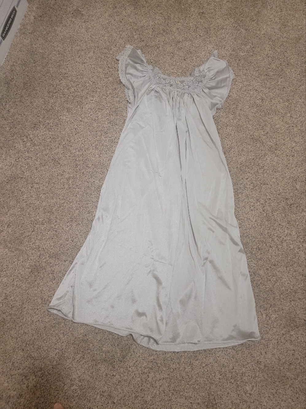 Homemade Light Gray Silky Nightgown Size Medium